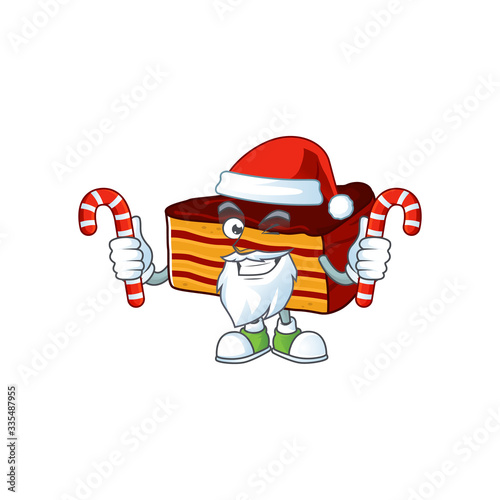 Dobos torte humble Santa Cartoon character having candies