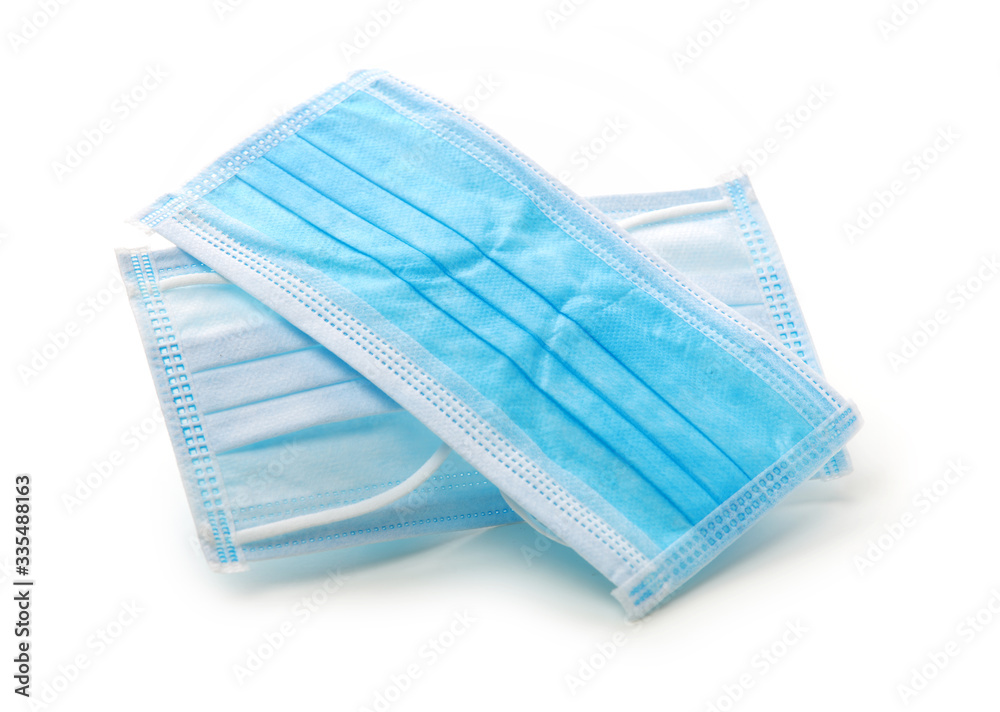 Single flu mask isolated with clipping path over white Single flu mask isolated with clipping path over white