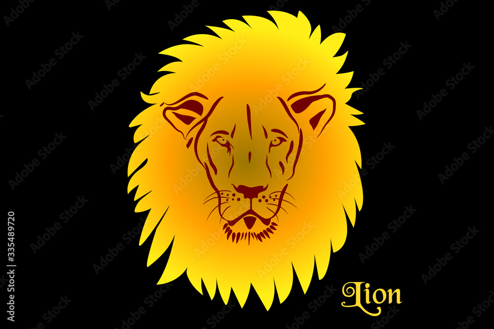 Obraz premium Lion tattoo logo vector