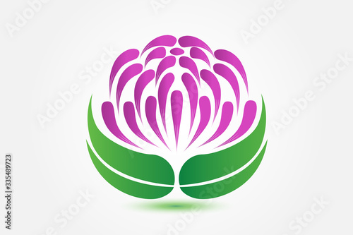 Logo beautiful lotus flower spa massage business id card