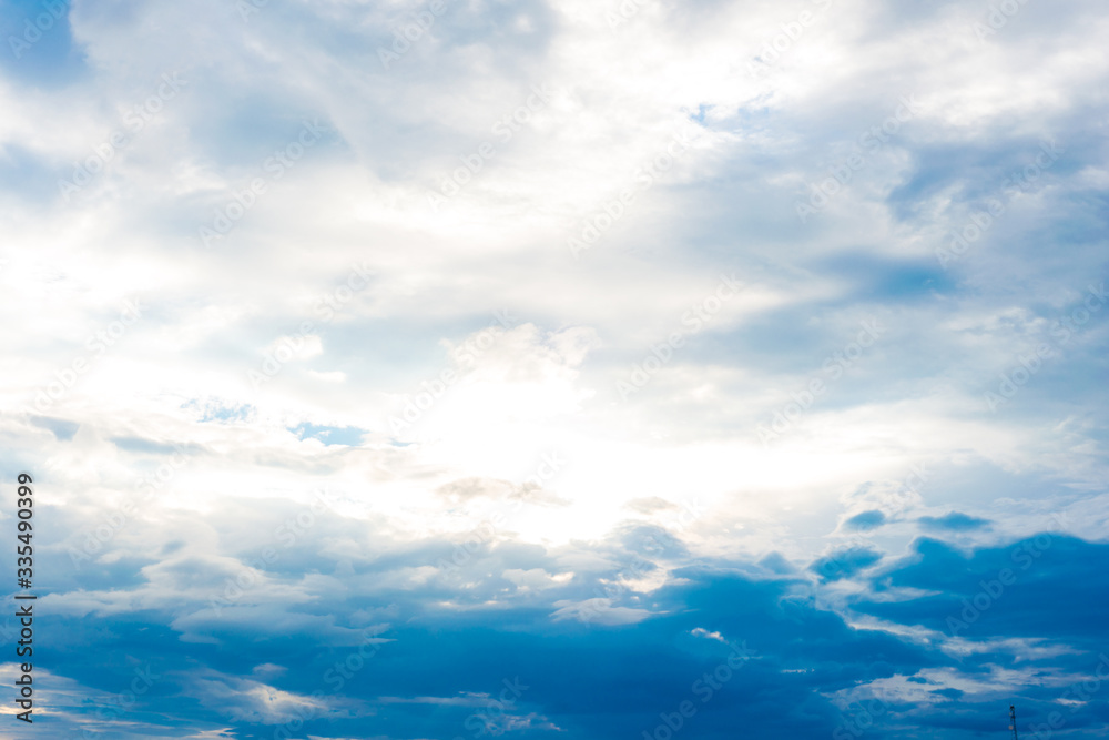 Obraz premium Nature blue sky fluffy cloud morning scene