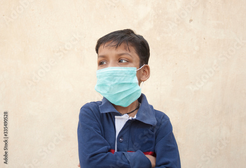 Portrait Of boy With Face Mask 