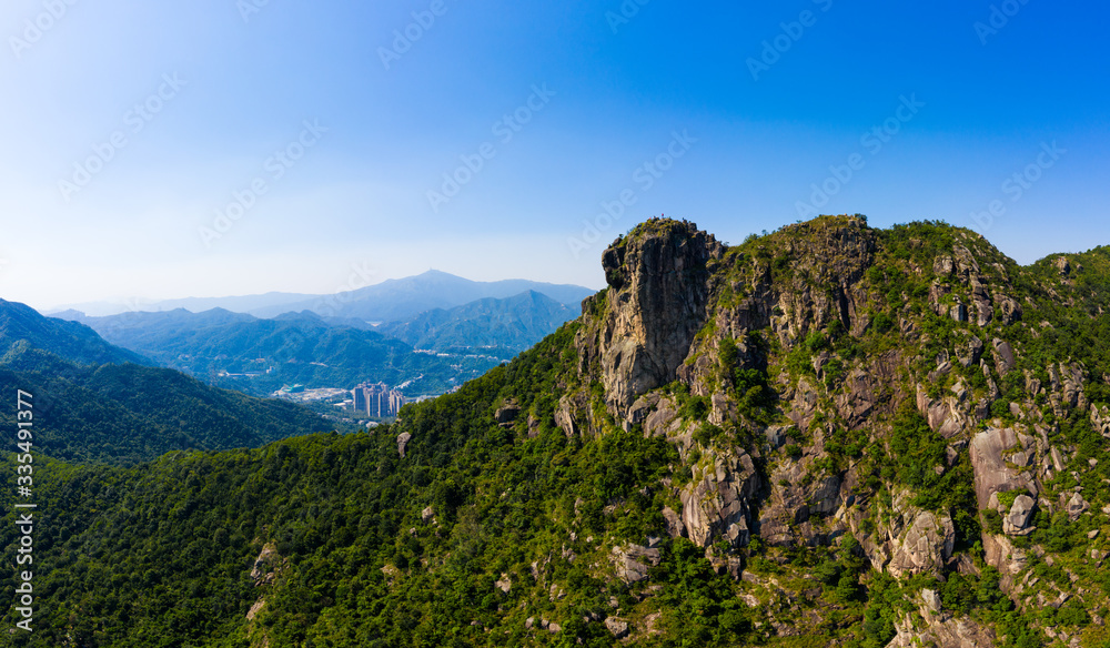 Lion Rock mountain in Hong Kong city