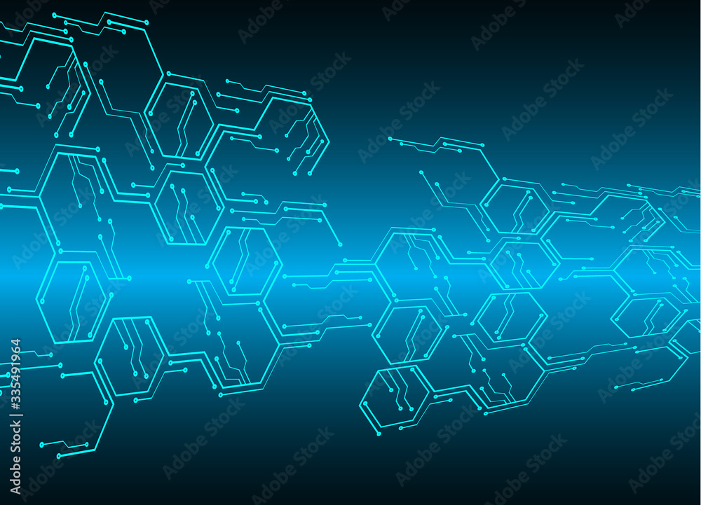 Blue cyber circuit future technology concept background Blue cyber circuit future technology concept background