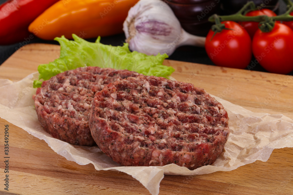 Raw burger cutlet Raw burger cutlet
