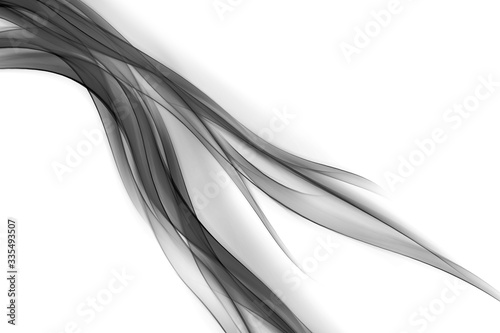 Abstract Flames Black Wave Design on White Background