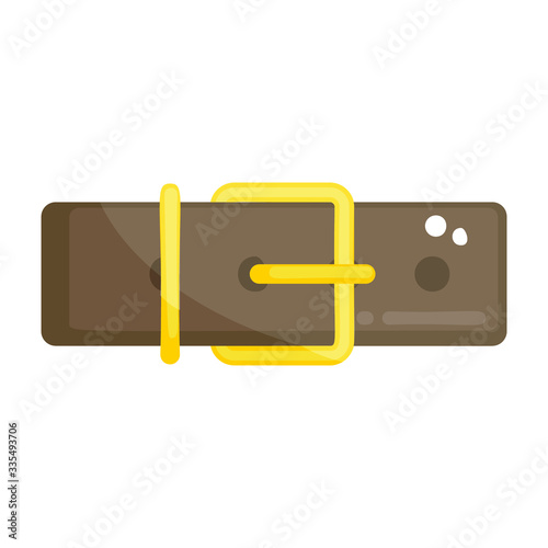 Fashion wear buckle belt icon in flat design 