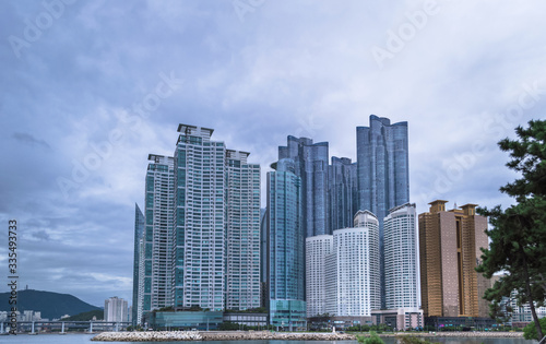 modern skyscrappers view from APEC Naru Park in Busan © anney_lier