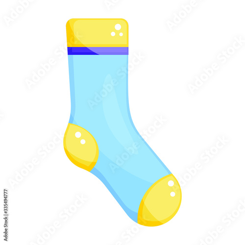 Socks icon in flat design. Winter season footwear apparel 