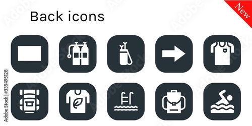 back icon set