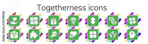 Modern Simple Set of togetherness Vector filled Icons