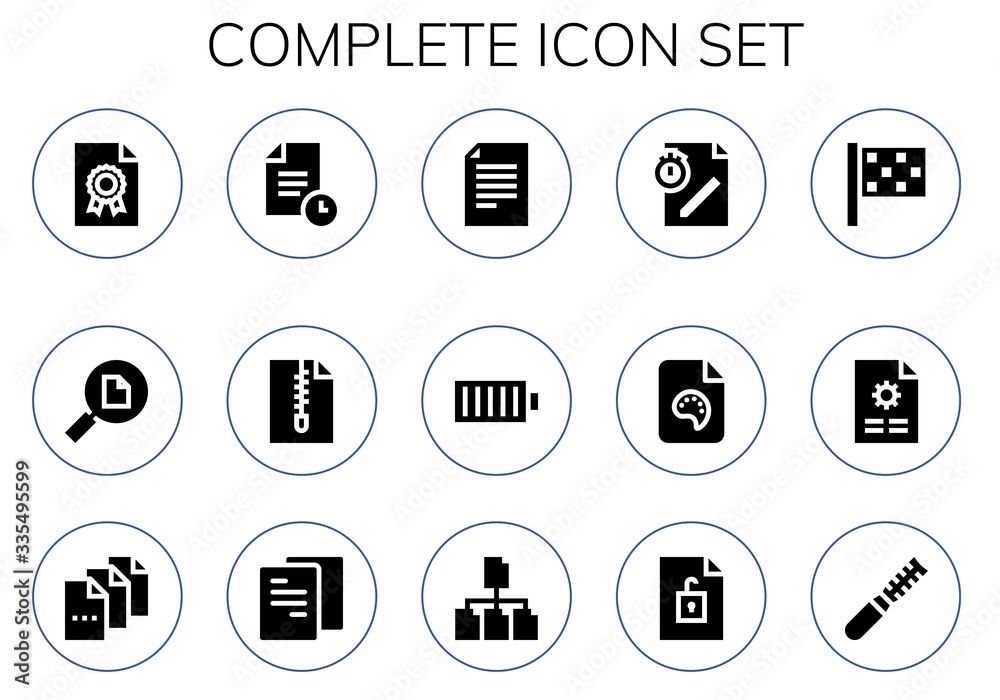 Modern Simple Set of complete Vector filled Icons