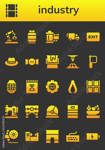 Modern Simple Set of industry Vector filled Icons