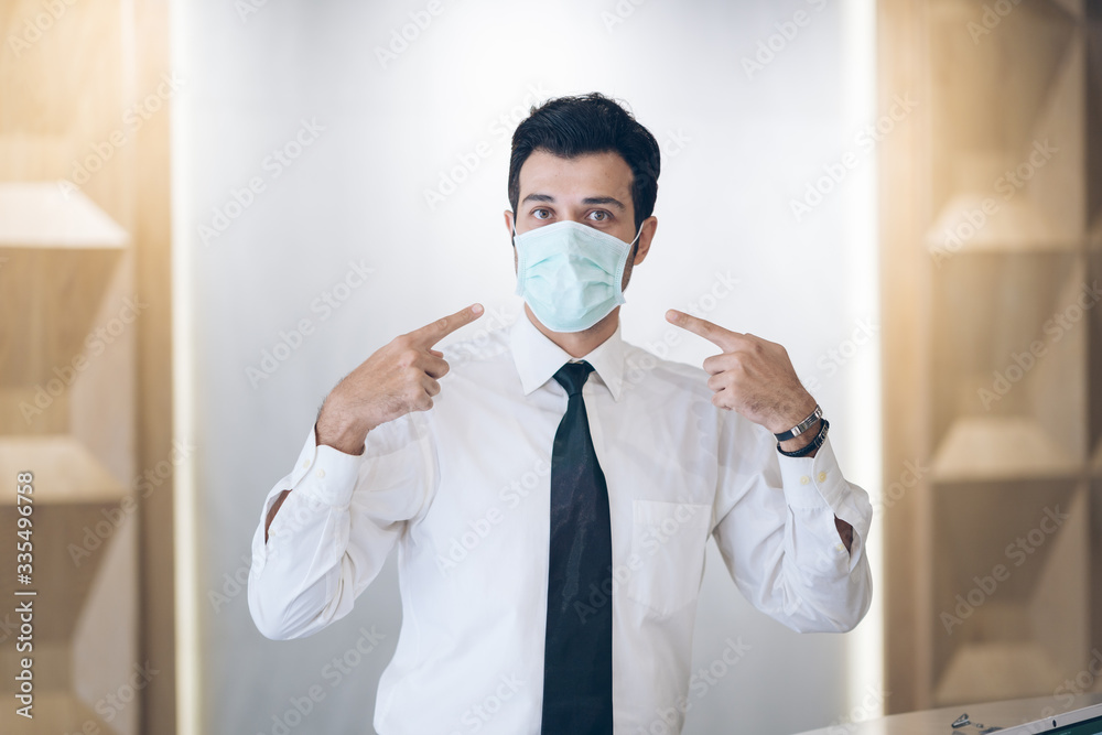 mask protect Coronavirus - Asian business man wear mask protect pollution mask protect Coronavirus - Asian business man wear mask protect pollution