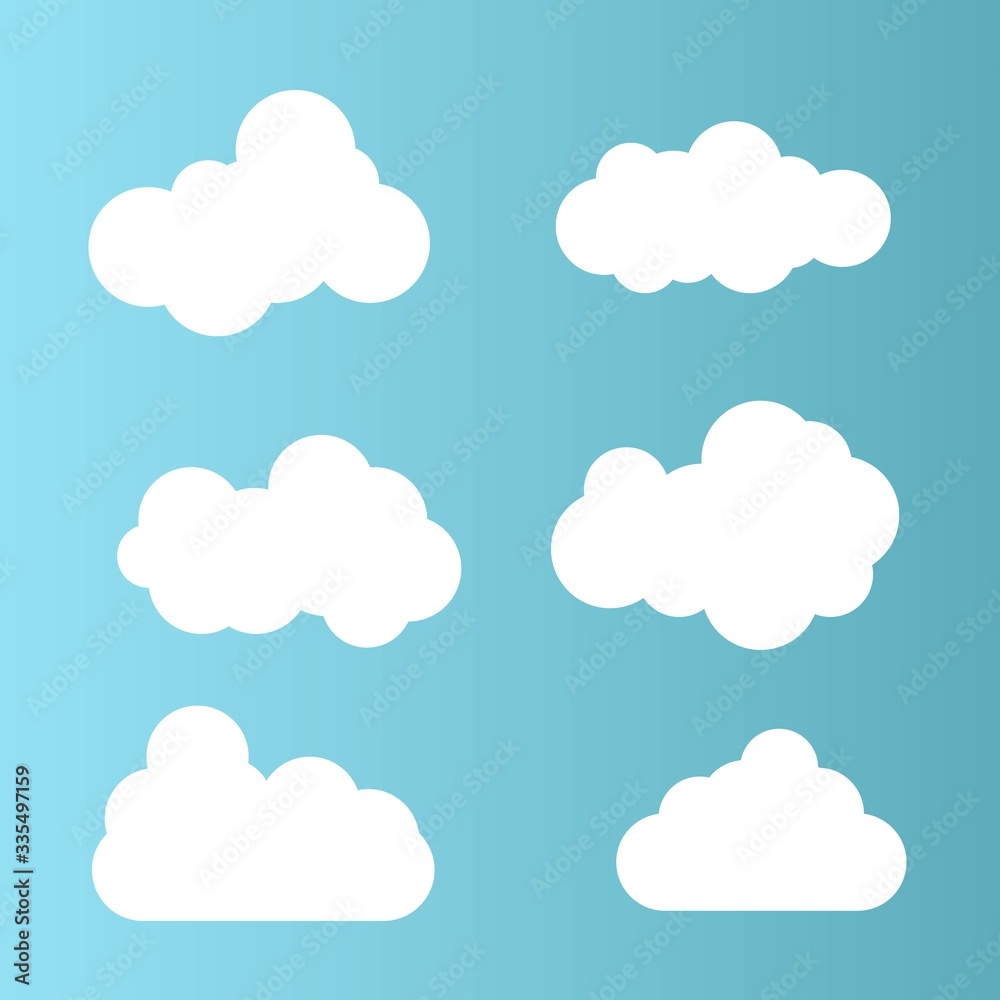 vector clouds on blue background