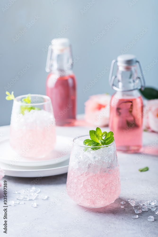 Pink cocktail with crushed ice Pink cocktail with crushed ice