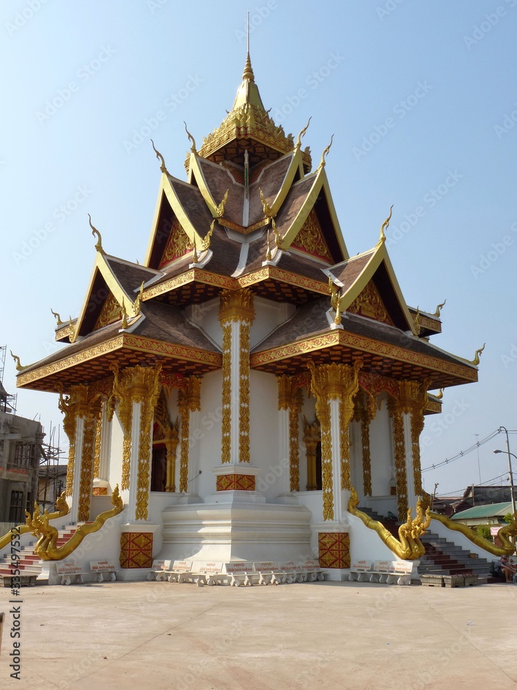 Naklejka premium Schöne Tempel-Gebäude in Vientiane, Laos