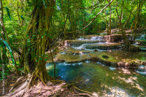 Fototapeta Naklejka Na Ścianę i Meble -  Beautiful waterfall in tropical deep jungle forest