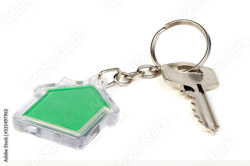 Keychain with figure of green house