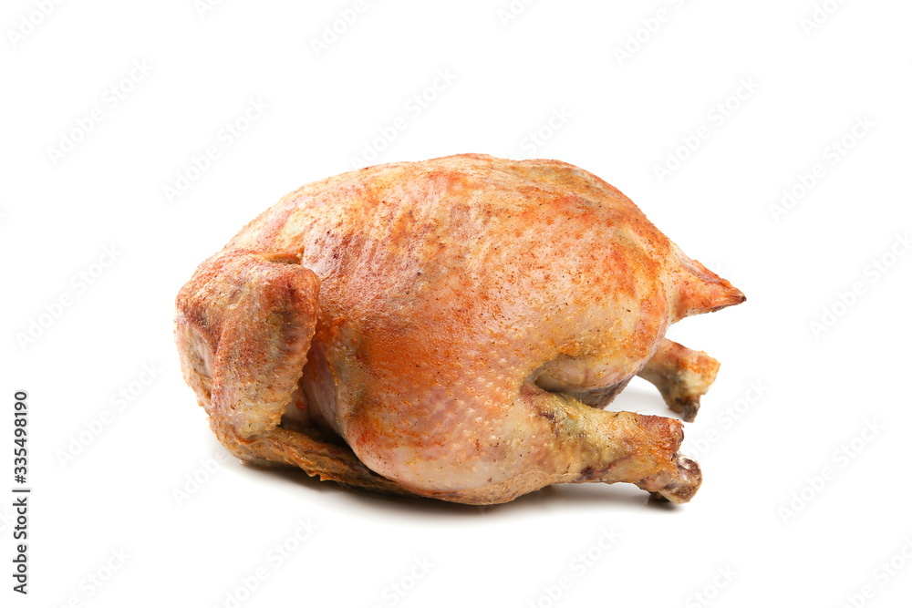 roasted whole chicken isolated on a white background roasted whole chicken isolated on a white background