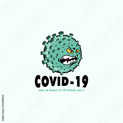 Covid-19 virus logo design. Corona virus logo design illustration.
