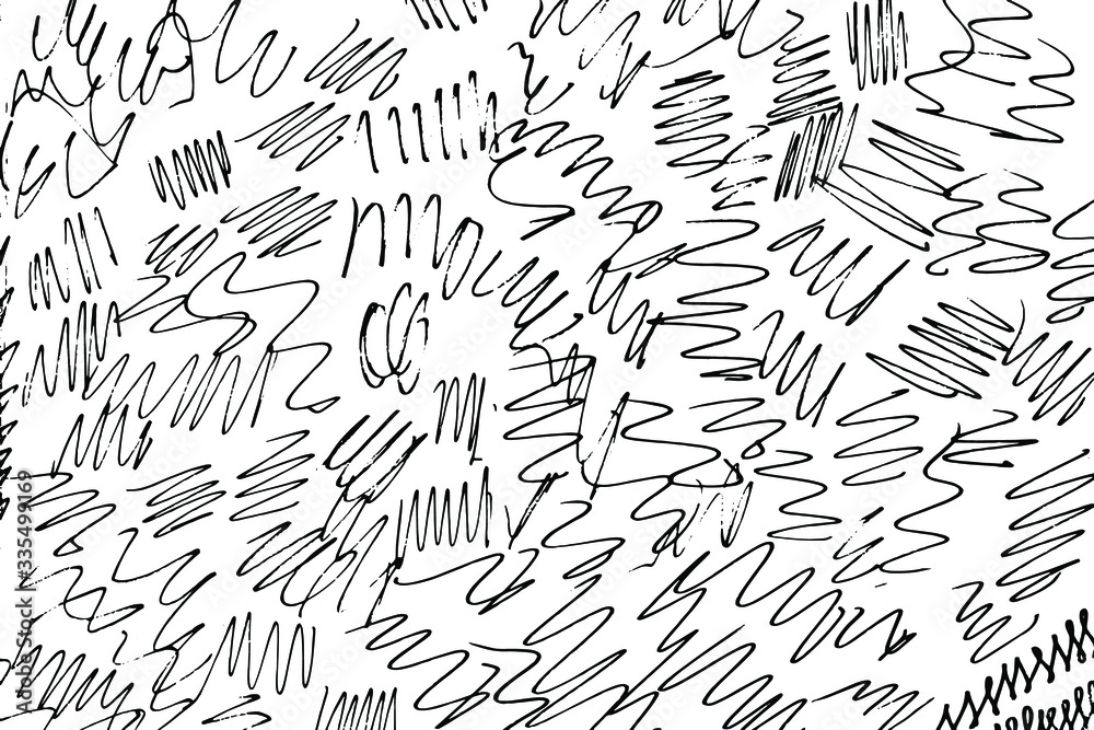 Grunge texture of unreadable handwritten doodles. An abstract ...
