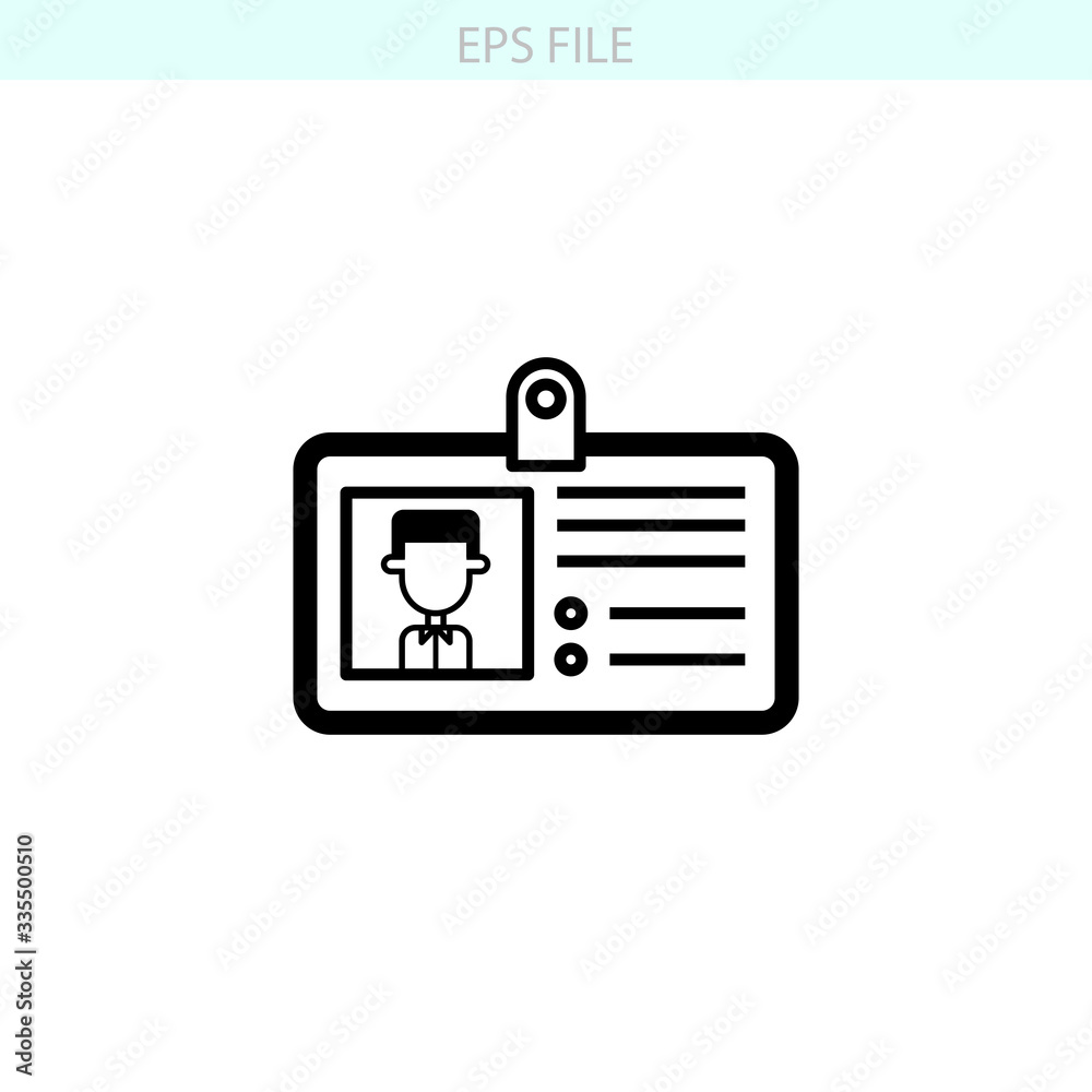 Identity card icon. EPS vector file Identity card icon. EPS vector file