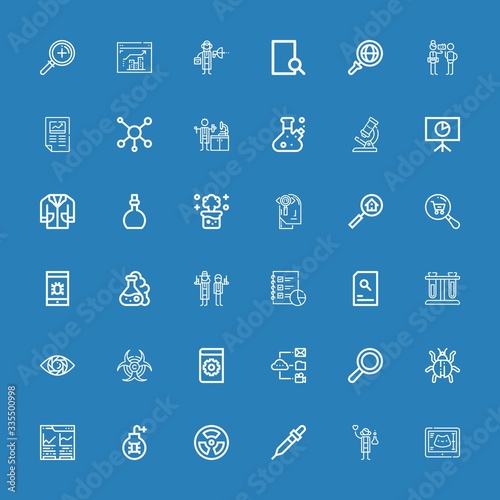 Editable 36 research icons for web and mobile