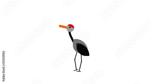 Журавль  (Flat design, illustrator )