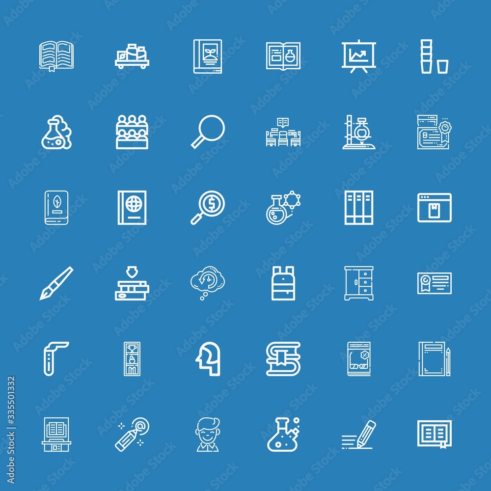 Editable 36 study icons for web and mobile