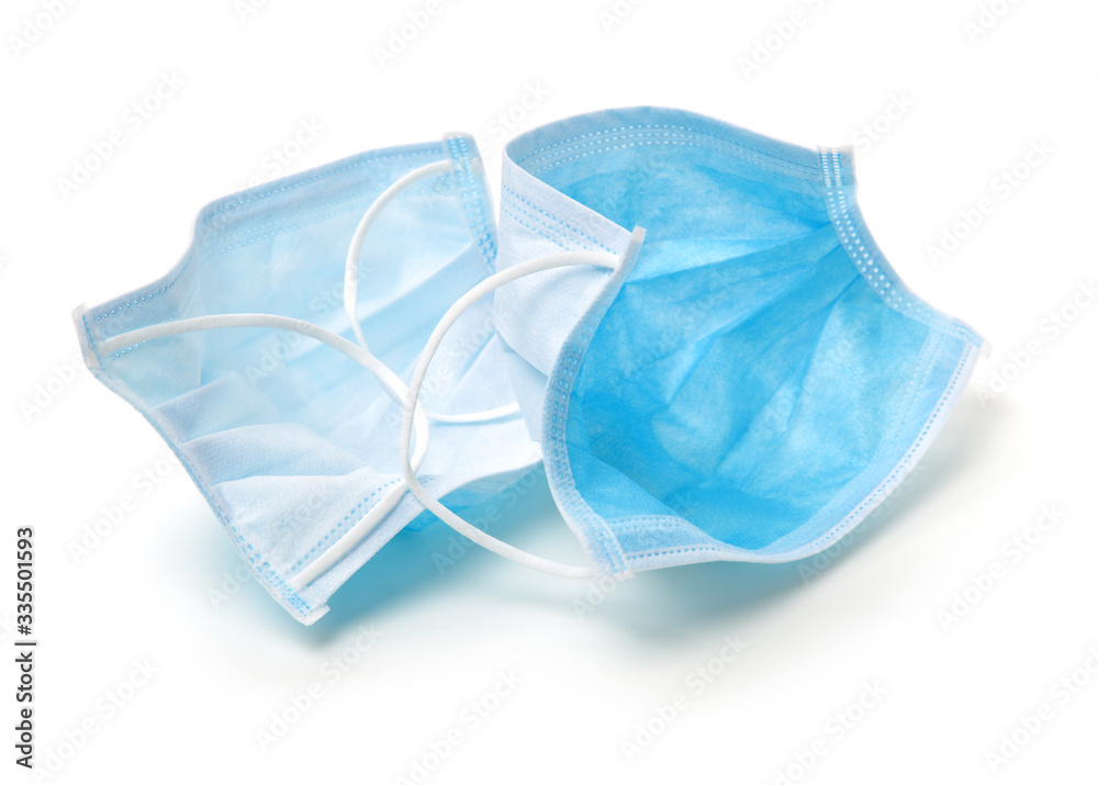 Single flu mask isolated with clipping path over white Single flu mask isolated with clipping path over white