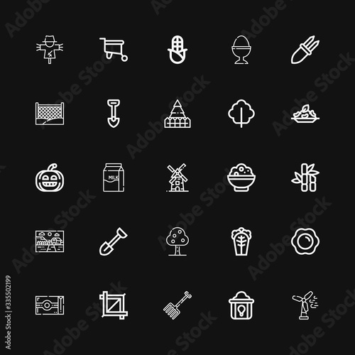 Editable 25 farm icons for web and mobile