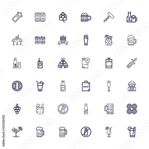 Editable 36 alcohol icons for web and mobile