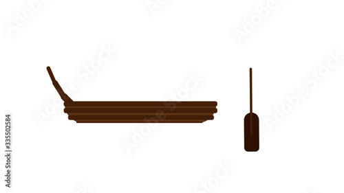 Лодка и весло  (Flat design, illustrator )