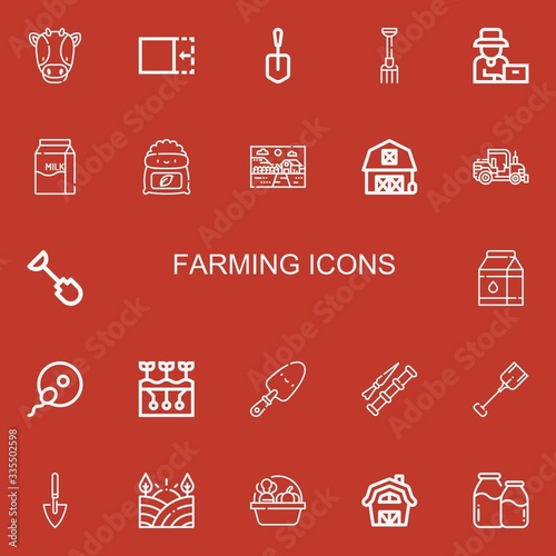 Editable 22 farming icons for web and mobile