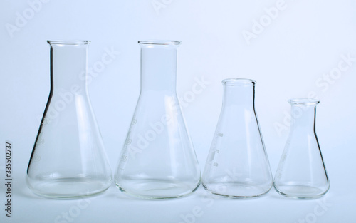 Empty glass laboratory utensils