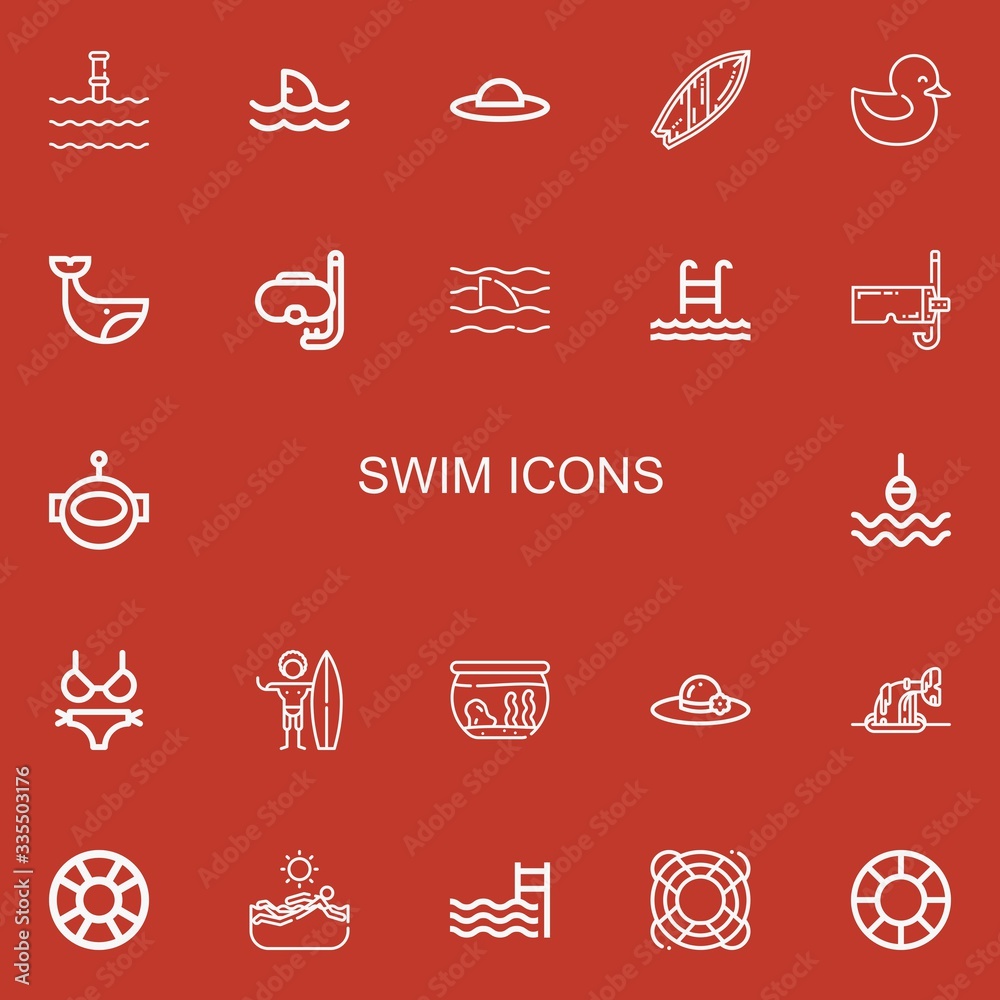 Editable 22 swim icons for web and mobile