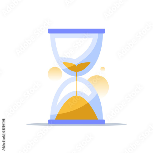 Hourglass illustration, time concept, sand clock countdown