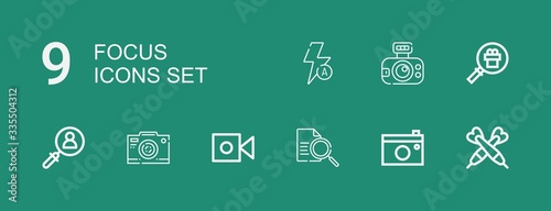 Editable 9 focus icons for web and mobile