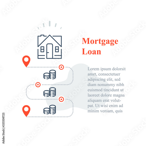Mortgage loan concept, purchase house, home ownership, down payment