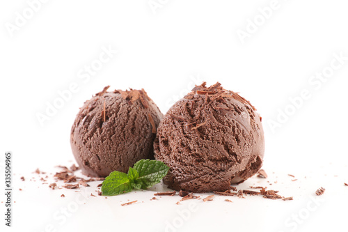 chocolate ice cream isolated on white background