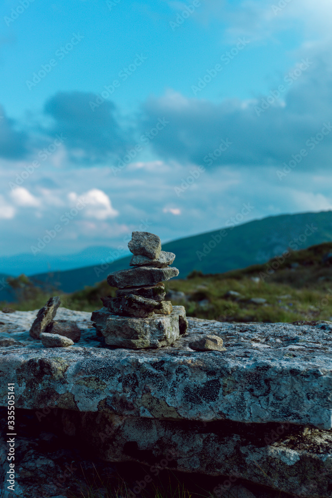 Obraz premium Pile of small stones in the mountains