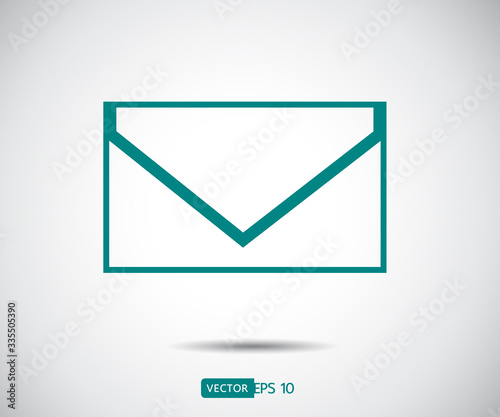 Envelope Mail icon Flat design style. Direct message, sms vector illustration