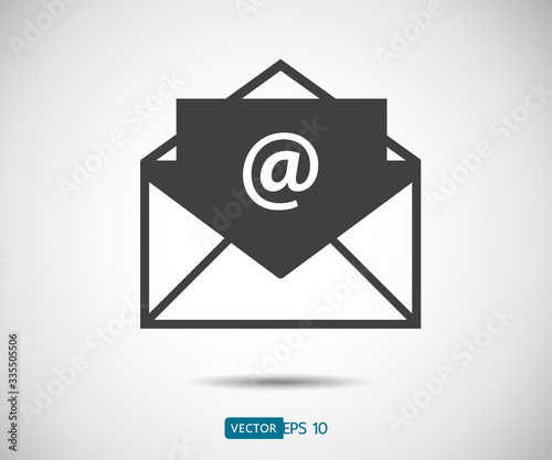 Envelope Mail icon Flat design style. Direct message, sms vector illustration