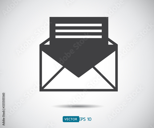 Envelope Mail icon Flat design style. Direct message, sms vector illustration