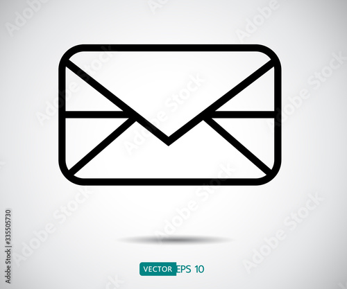 Envelope Mail icon Flat design style. Direct message, sms vector illustration
