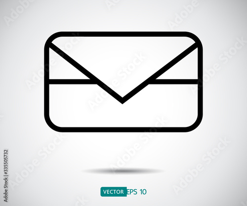 Envelope Mail icon Flat design style. Direct message, sms vector illustration