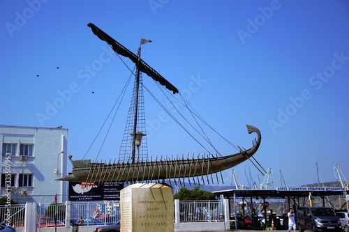 Greece, Volos 4/4/2020 Volos city , seafront in the morning,snapshots of daily life, public buildings, university, monuments