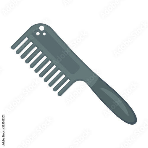 Detangling hair comb flat design 