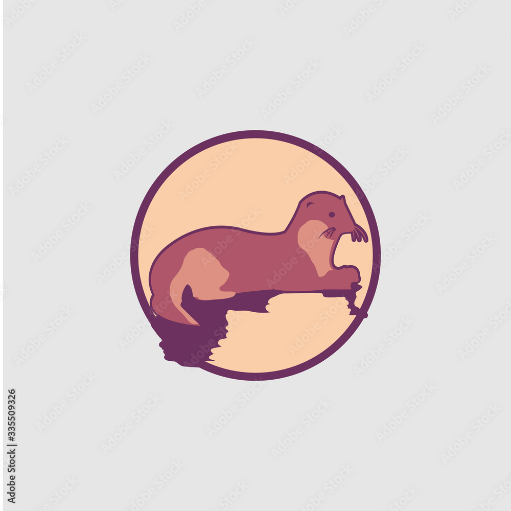 Vector weasel icon symbol on the white background Vector weasel icon symbol on the white background